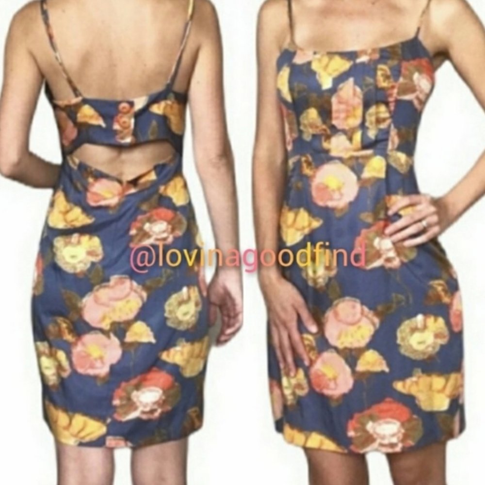 ANTHROPOLOGIE Maeve Peony Silk Slip Dress EUC sz 6 - Picture 2 of 16